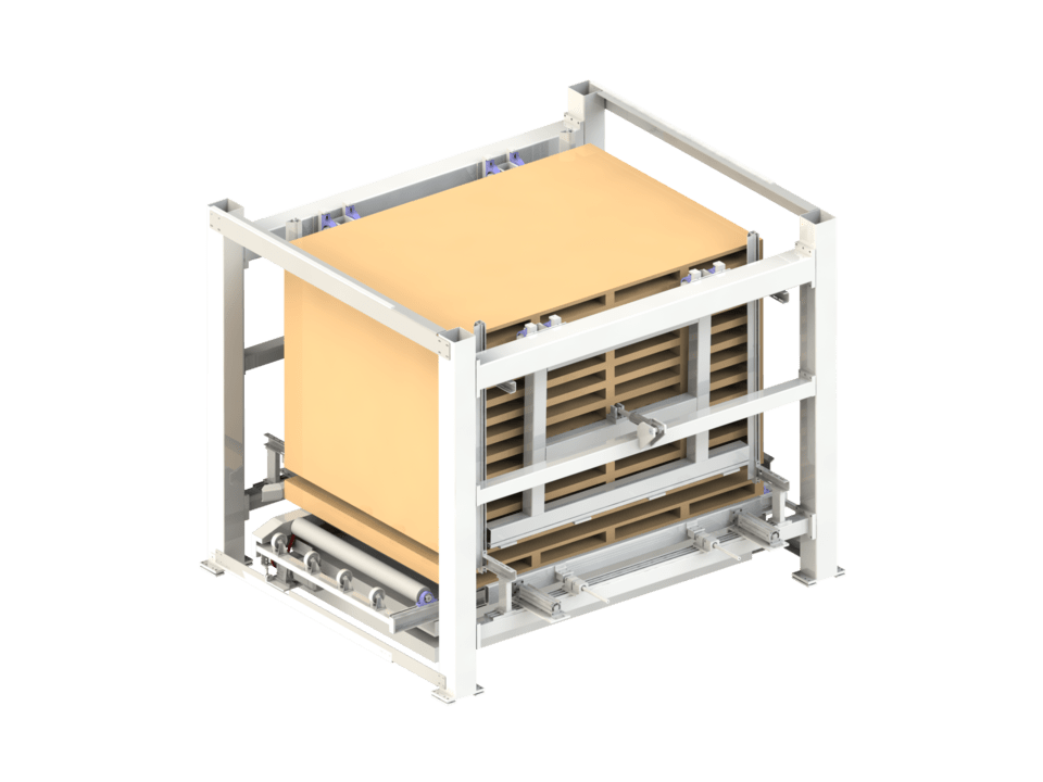 Pallet stacking and unstacking system rendering
